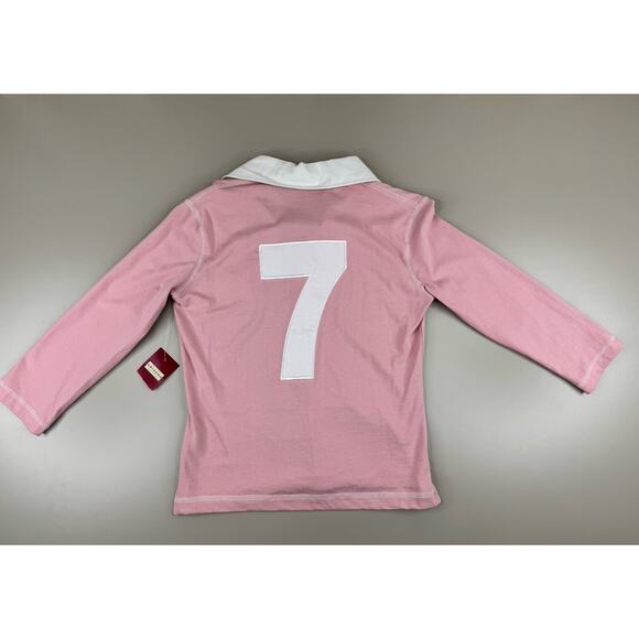 Vintage Arizona Jean Co Womens Y2K Rugby Polo Shirt Top Pink Preppy Old Money - Picture 11 of 12